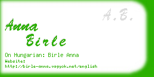 anna birle business card
